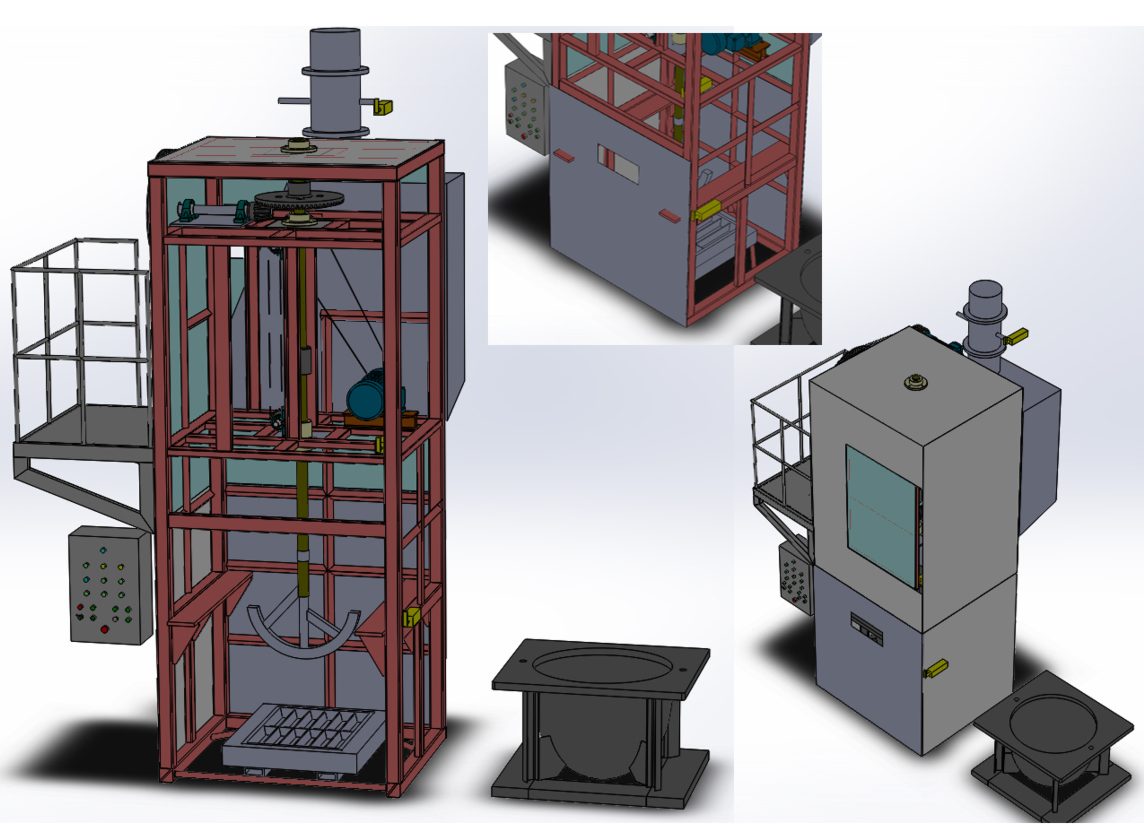 Crucible furnaces on a foundry floor